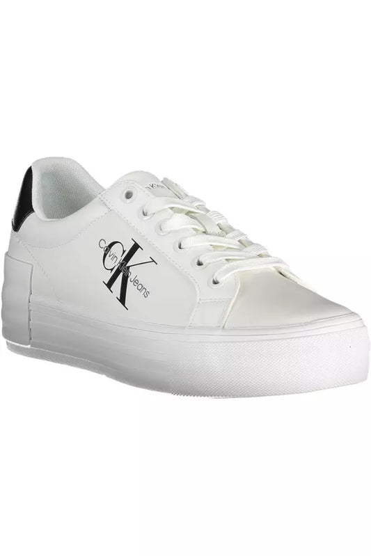 Chic White Lace-Up Sneakers with Eco-Friendly Twist