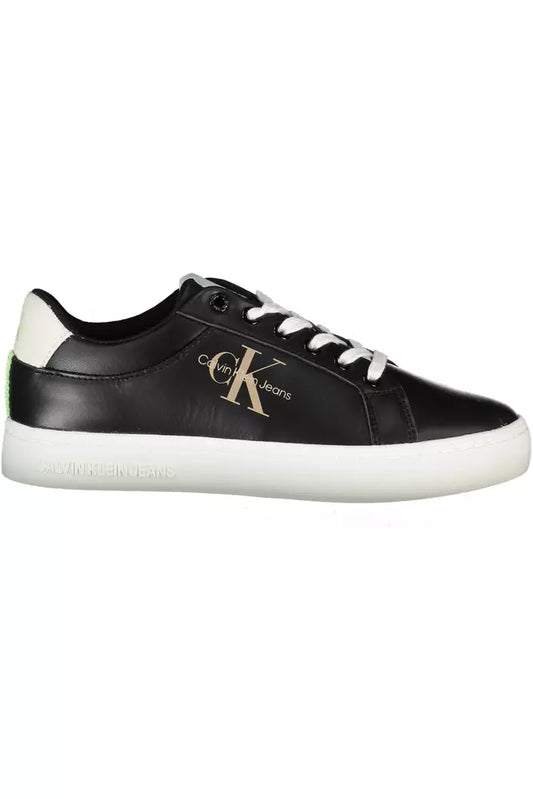 Chic Black Contrasting Sporty Sneakers