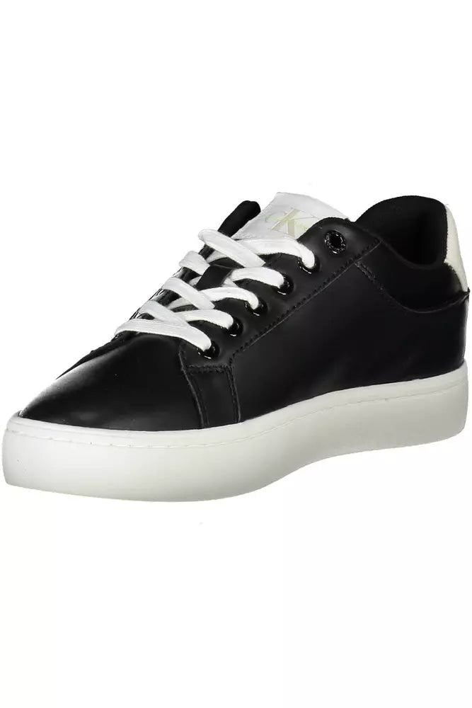 Chic Black Contrasting Sporty Sneakers