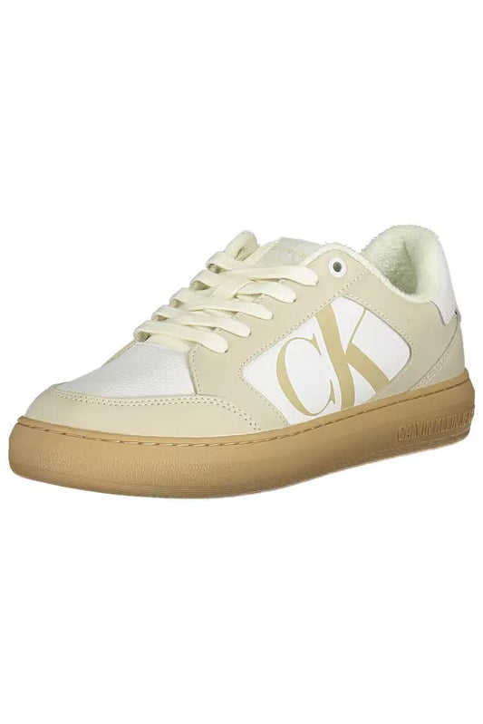 Eco-Conscious White Sneakers with Logo Accent