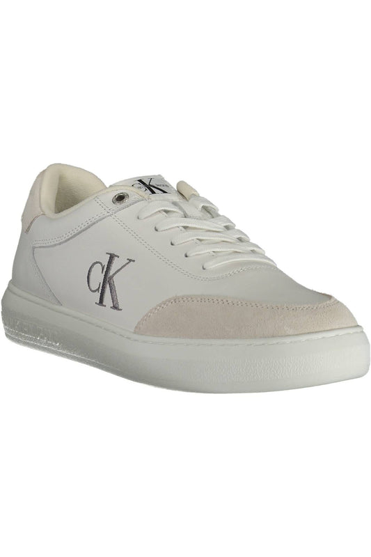 Sleek White Sports Sneakers with Embroidery