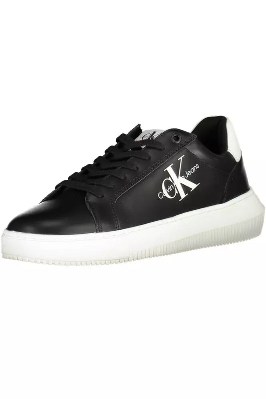 Eco-Conscious Black Sneakers with Logo Accent