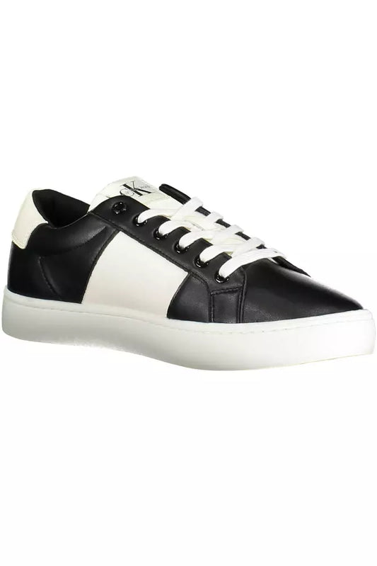 Sleek Black Lace-Up Sneakers with Logo Detail