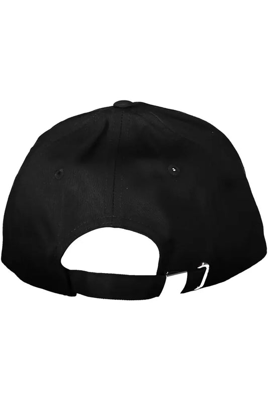 Sleek Black Organic Cotton Visor Hat