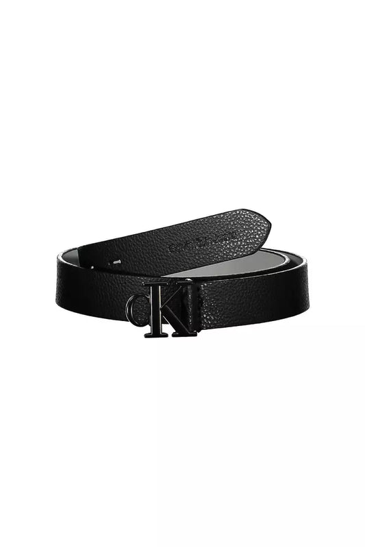 Elegant Black Leather Blend Belt