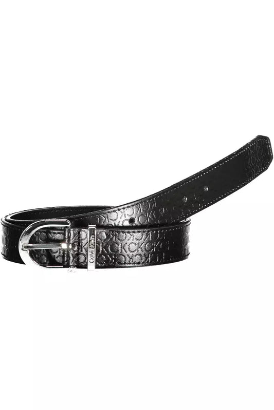 Elegant Black Leather Belt with Logo Detail