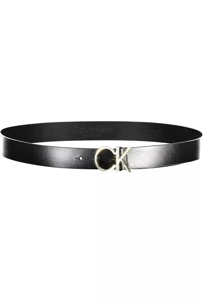 Chic Leather Belt with Designer Metal Buckle
