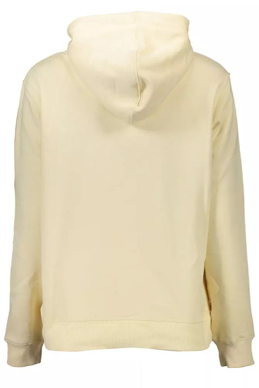 Chic Yellow Hooded Sweatshirt with Logo Embroidery