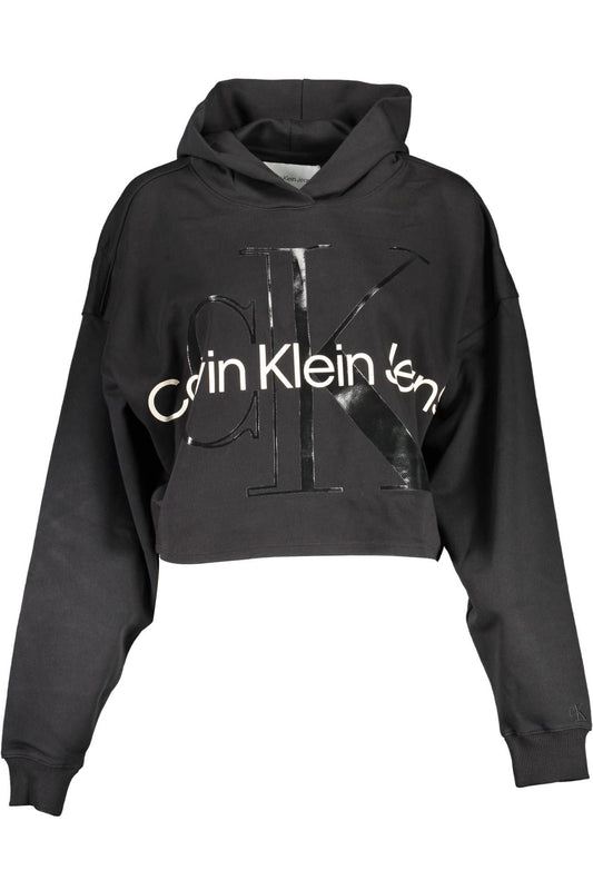 Chic Cropped Hoodie with Iconic Print