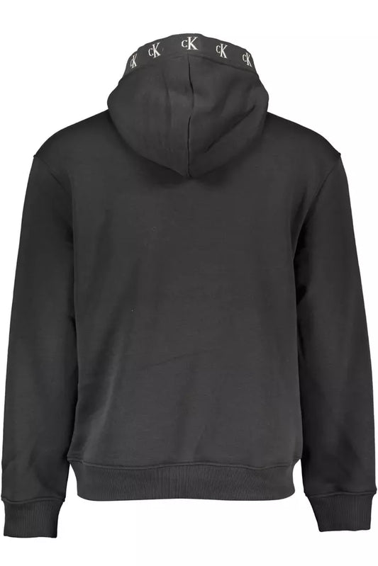 Sleek Hooded Sweatshirt with Contrasting Logo