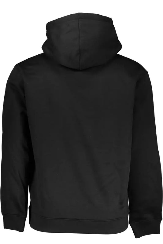 Sleek Black Hooded Fleece Sweatshirt