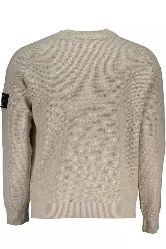 Beige Organic Cotton Logo Sweater
