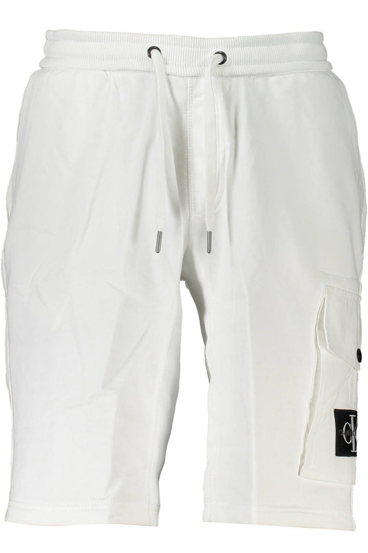 Elegant White Bermuda Shorts with Logo Detail