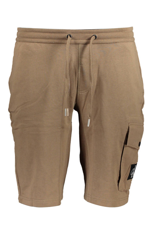 Classic Brown Bermuda Shorts with Logo Detail
