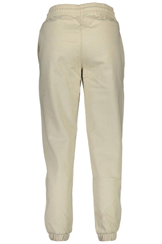 Elegant Beige Cotton Joggers with Ankle Elastic
