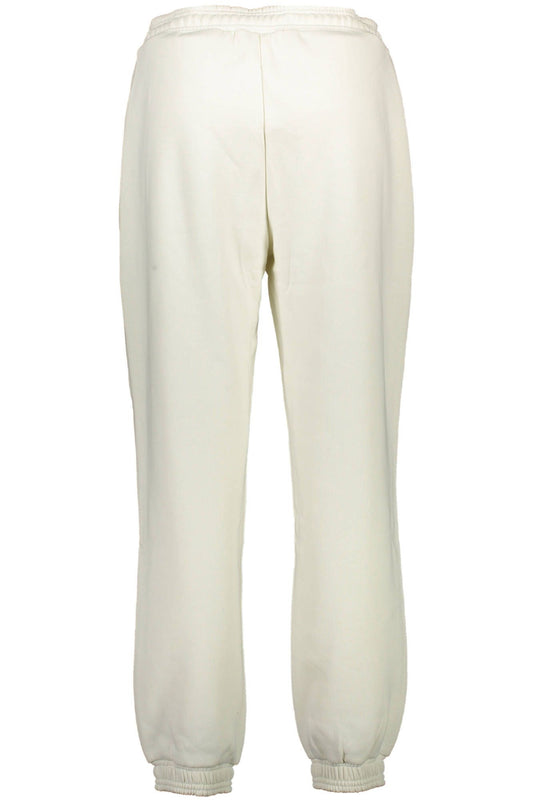 Elegant Sporty Fleece Trousers in White