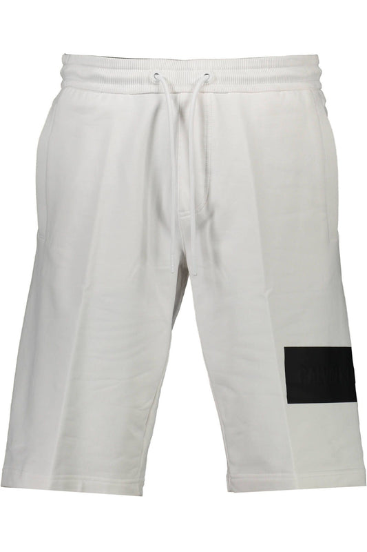 Elegant White Cotton Shorts with Logo Detail