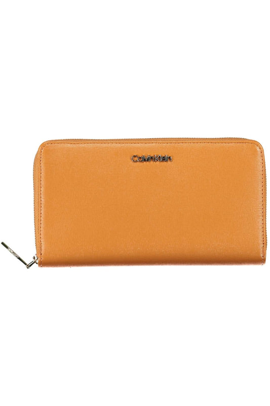 Chic Brown Polyurethane Wallet with RFID Lock