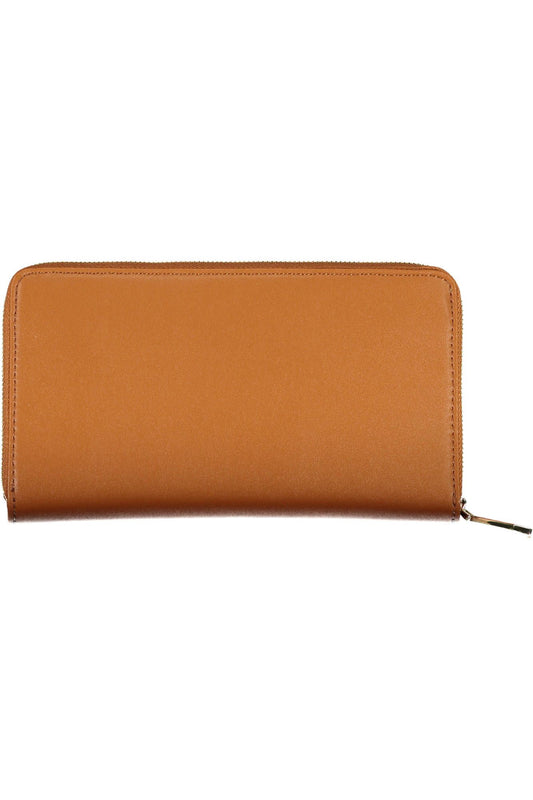 Elegant Brown Polyurethane Wallet with RFID Lock