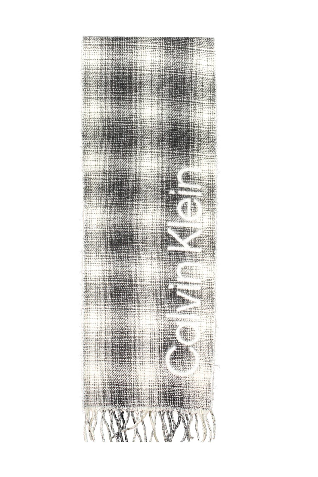 Elegant White Wool Scarf with Logo Detailing