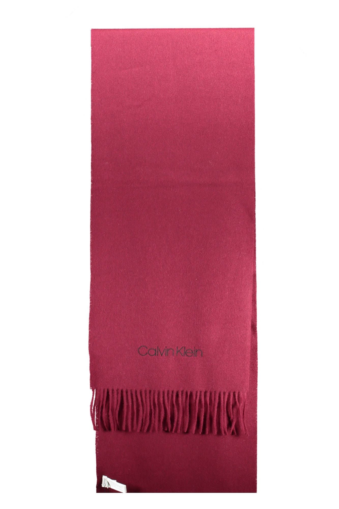 Sumptuous Wool Red Scarf with Contrasting Embroidery