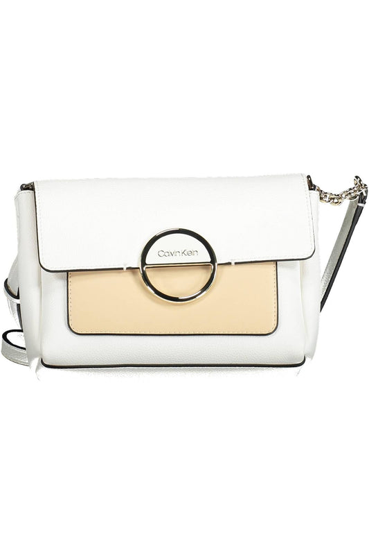 Chic White Contrasting Detail Shoulder Bag