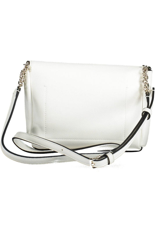 Chic White Contrasting Detail Shoulder Bag