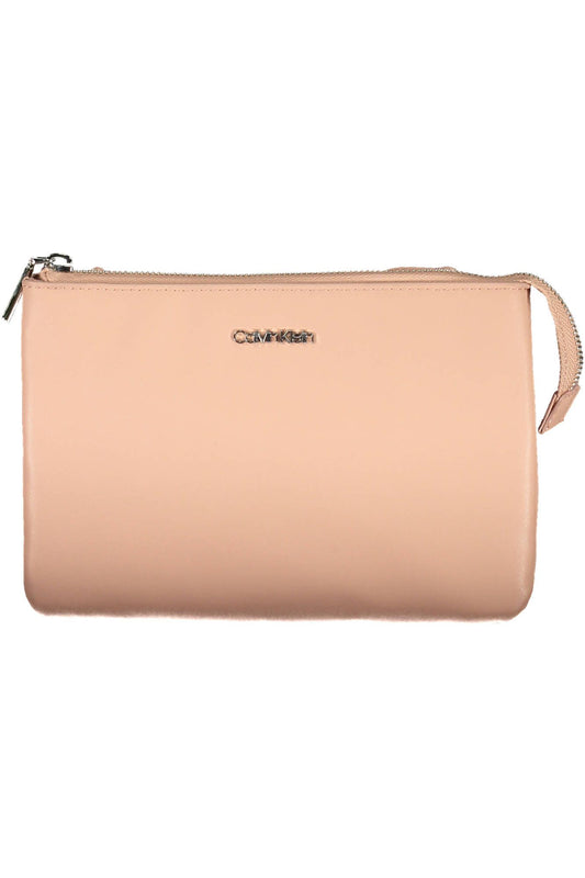 Chic Pink Contrasting Details Shoulder Bag
