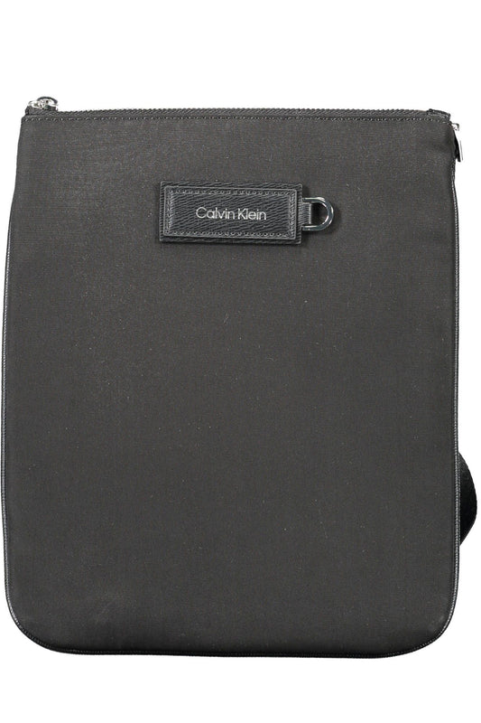 Sleek Black Recycled Polyester Shoulder Bag