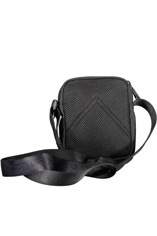 Sleek Black Recycled Polyester Shoulder Bag