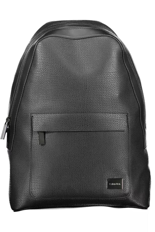 Sleek Black Urban Backpack with Logo Detail