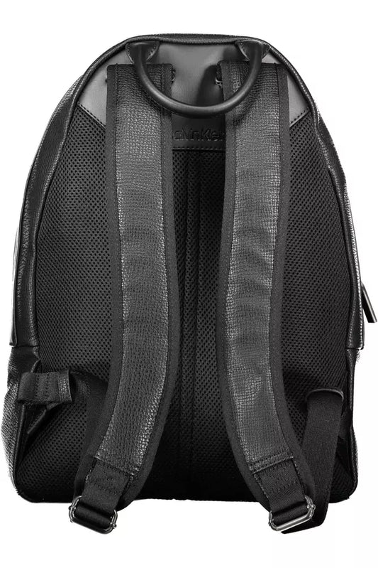 Sleek Black Urban Backpack with Logo Detail