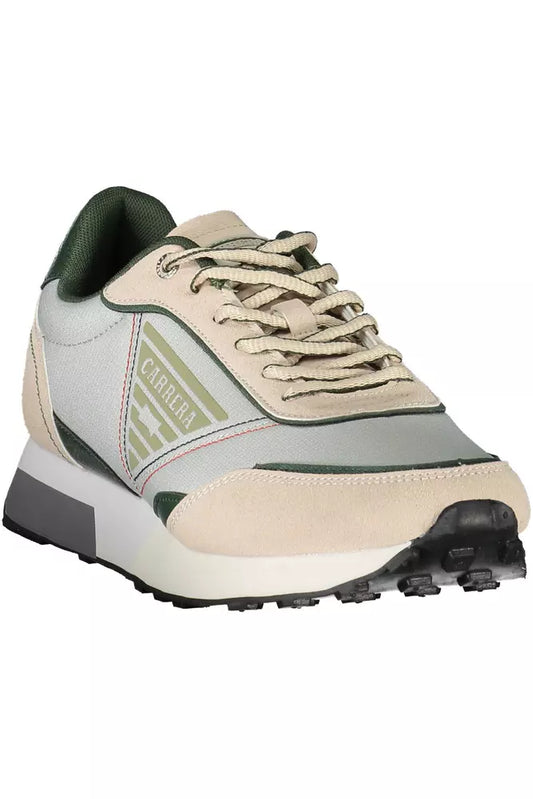 Beige ECO Leather Sneakers with Contrasting Details