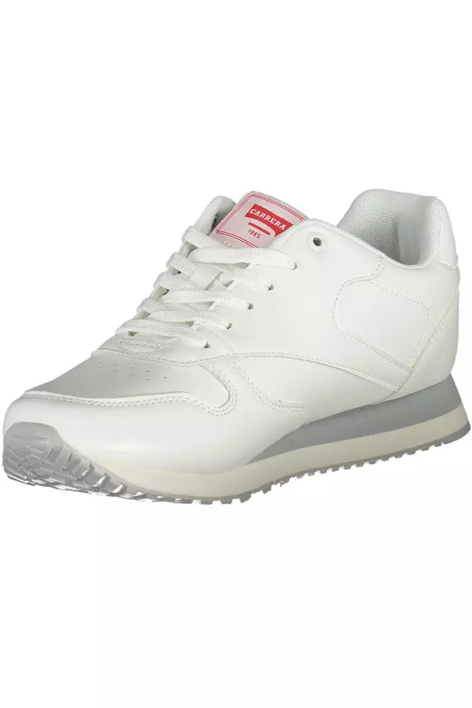 Sleek White Eco-Leather Sneakers