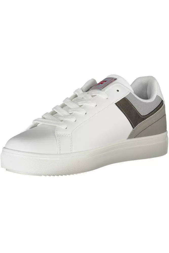 Sleek White Sneakers with Bold Contrasts
