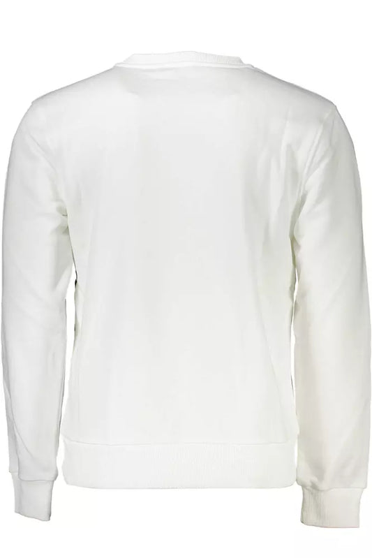 Elegant White Brushed Sweatshirt with Logo Print