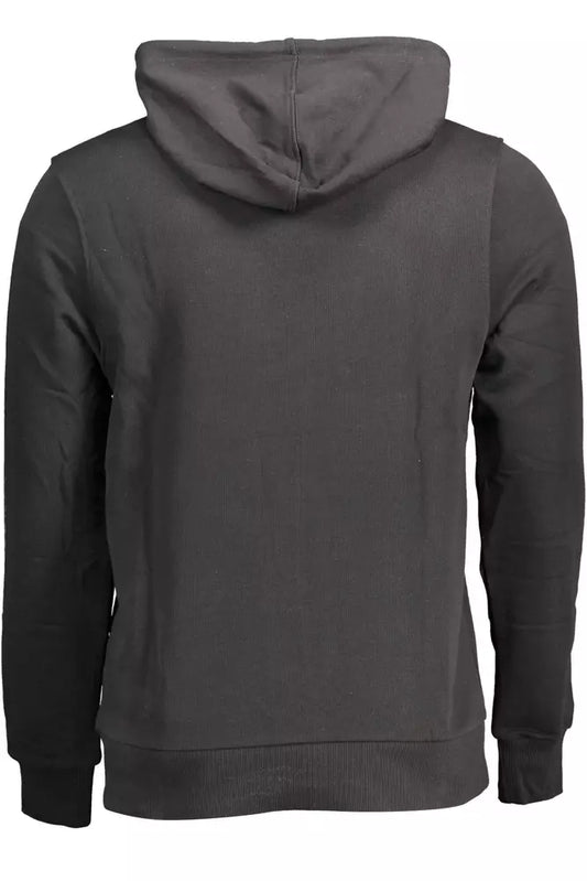 Chic Black Printed Hooded Sweatshirt