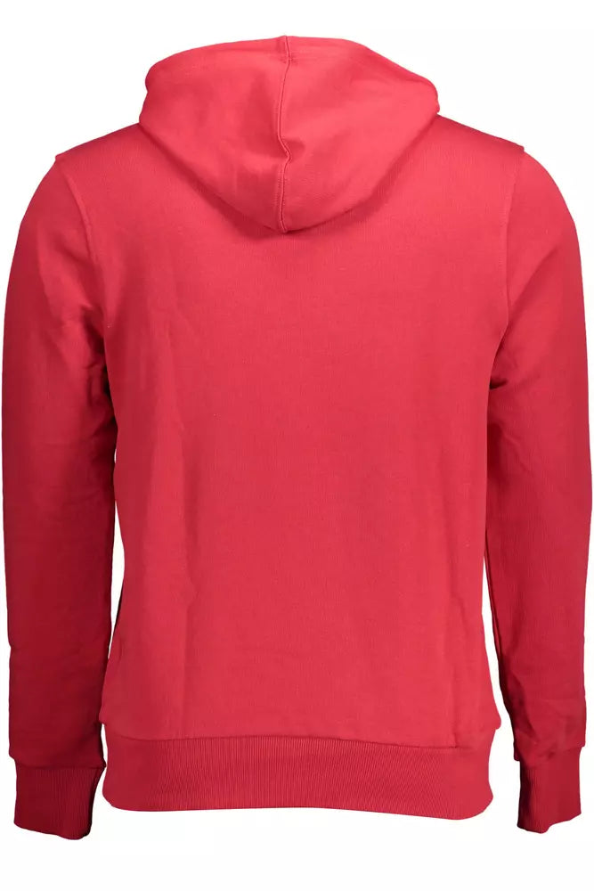Pink Cotton Hooded Sweatshirt with Logo Print