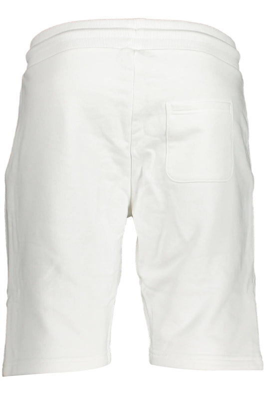 Elegant White Embroidered Sports Shorts