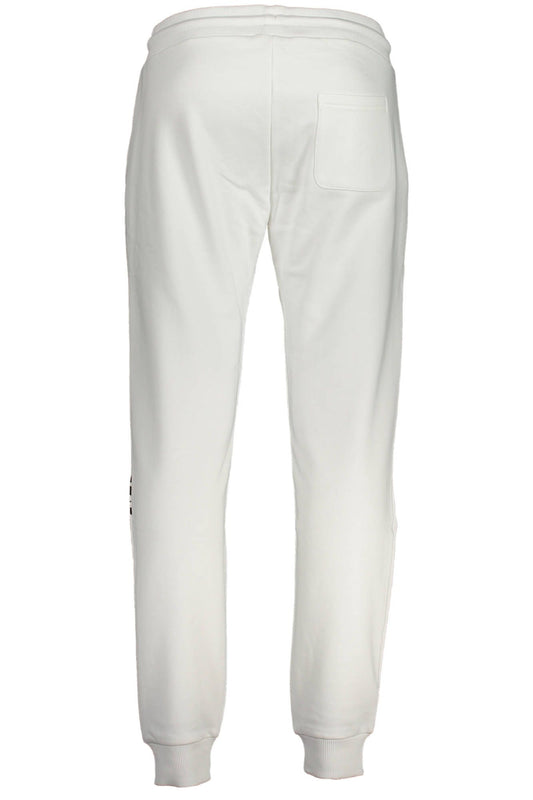 Elegant White Sporty Trousers with Ankle Cuffs