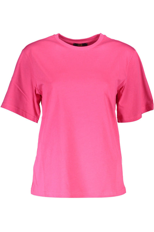 Chic Pink Slim-Fit Tee with Signature Print