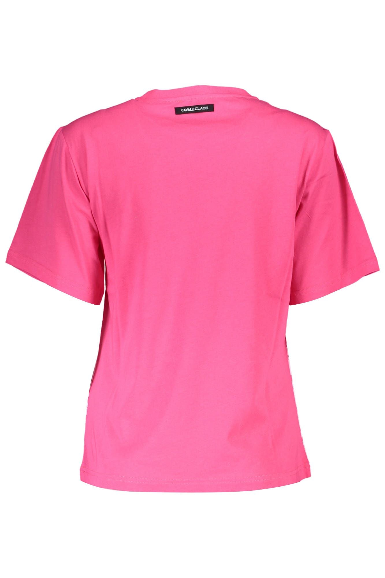 Chic Pink Cotton Tee with Logo Print