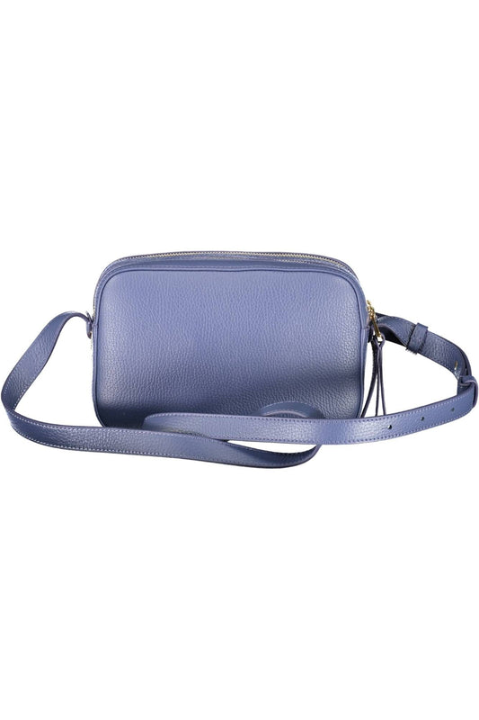 Elegant Blue Leather Shoulder Bag