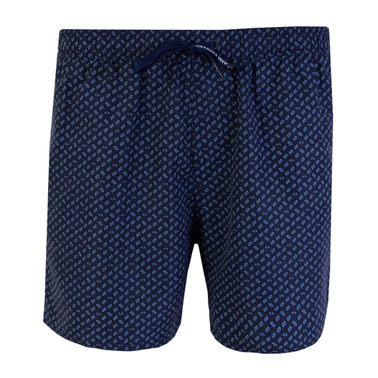Blue Micro Print Swim Shorts