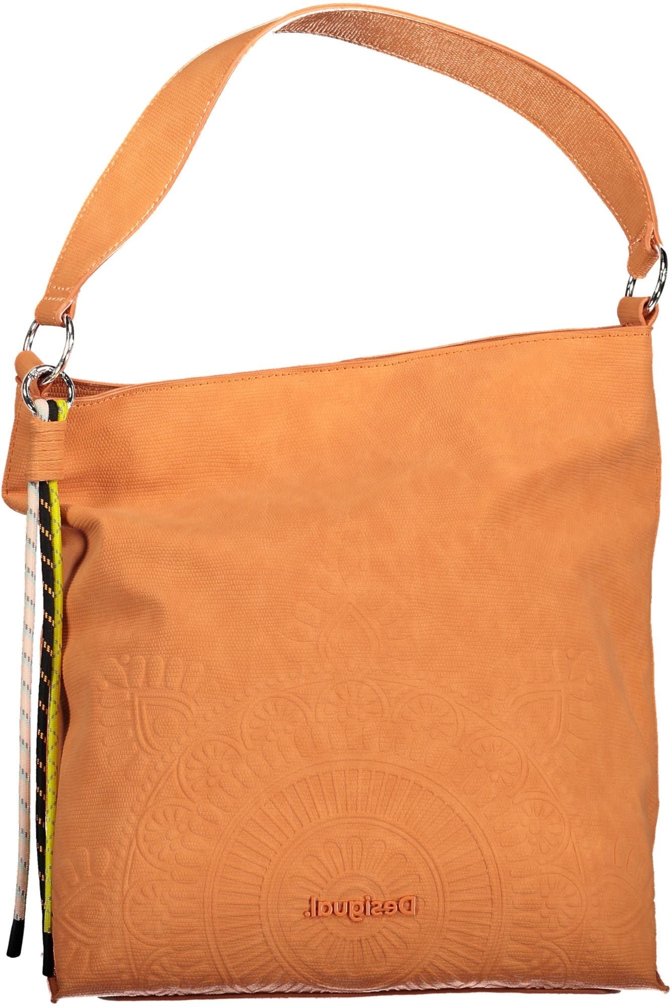 Chic Orange Shoulder Bag with Contrasting Details