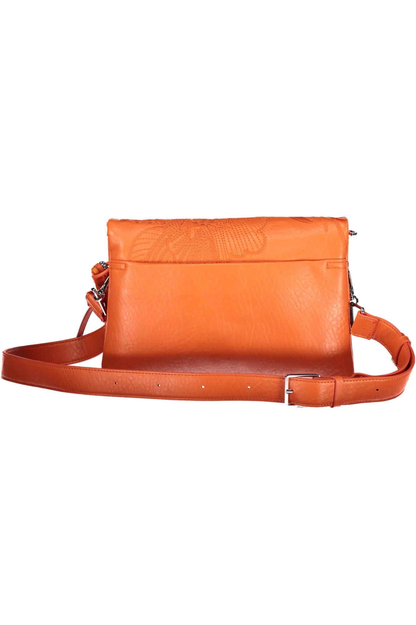 Chic Orange Handbag with Contrasting Details