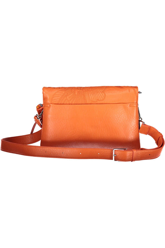 Chic Orange Handbag with Contrasting Details