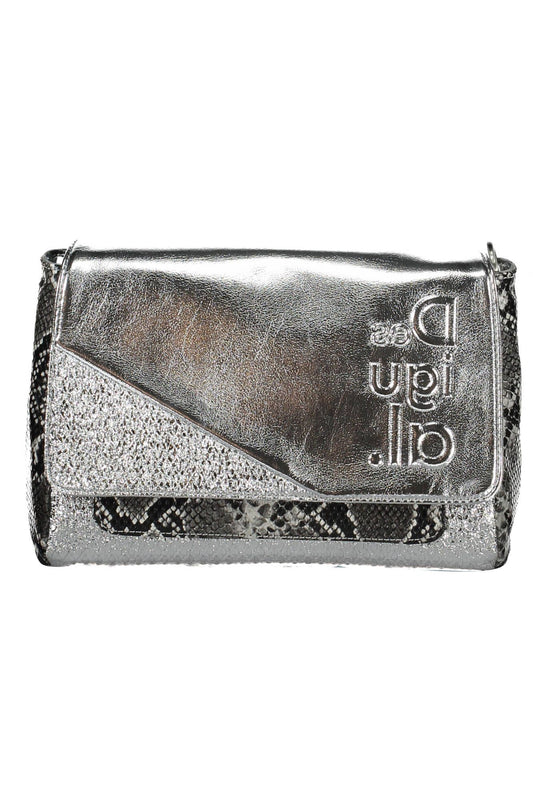 Elegant Silver Polyurethane Handbag