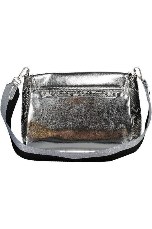 Elegant Silver Polyurethane Handbag