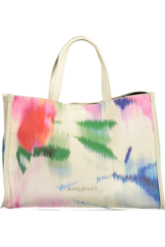 Chic White Embroidered Handbag with Versatile Straps
